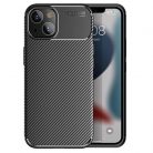 Husa Apple iPhone 14 Plus, Carbon Fiber, TPU moale cu aspect carbon, neagra