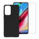 Set folie si husa Samsung Galaxy A02s, sticla transparenta si Matt TPU, negru