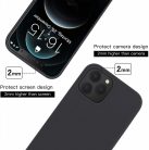 Husa Apple iPhone 14 Luxury Silicone, catifea in interior, protectie camere, negru