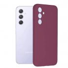 Husa Samsung Galaxy A34 5G, Luxury Silicone, catifea in interior, protectie camere, rosu burgundy