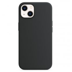   Husa Apple iPhone 13, Luxury Silicone, catifea in interior, neagra