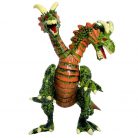 Figurina dragon cu doua capete Dragon Flying, verde