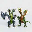 Figurina dragon cu doua capete Dragon Flying, verde