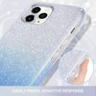 Husa iPhone 12 Mini, Luxury Glitter Gradient, argintiu/albastru