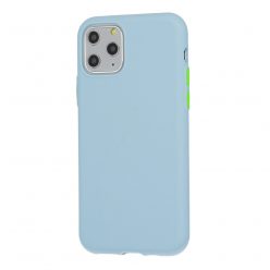   Husa de protectie Button TPU pentru Oppo A31, silicon moale, albastru pal cu butoane galbene