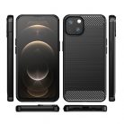 Husa de protectie Carbon Stripe pentru Apple iPhone 13 Mini, silicon moale, negru