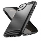 Husa de protectie Carbon Stripe pentru Apple iPhone 13 Mini, silicon moale, negru