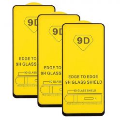   Set 3 bucati - folie sticla Samsung Galaxy S21 FE 5G, Full Glue 9D, margini negre