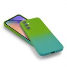 Husa Samsung Galaxy A13 4G, Luxury Ombre Silicone, catifea in interior, protectie camere, verde/albastru