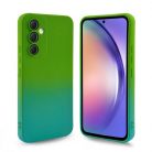 Husa Samsung Galaxy A33 5G, Luxury Ombre Silicone, catifea in interior, protectie camere, verde/albastru