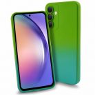 Husa Samsung Galaxy A53 5G, Luxury Ombre Silicone, catifea in interior, protectie camere, verde/albastru