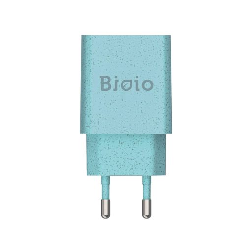 Incarcator casa Bioio, 1 port USB, 2.4A, compozitie biodegradabila, albastru