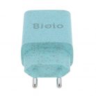 Incarcator casa Bioio, 1 port USB, 2.4A, compozitie biodegradabila, albastru