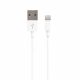 Cablu de date si incarcare USB Lightning (iPhone), 1 metru, alb