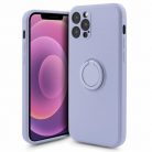 Husa Apple iPhone 11 Pro Max, Ring Silicone, suport sustinere rotativ, catifea in interior, violet