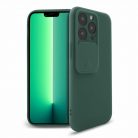 Husa Apple iPhone 13 Pro, Vertical Slide TPU, silicon moale, flexibil, verde