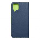 Husa tip carte Fancy Case pentru Samsung Galaxy A12, inchidere magnetica, albastru navy/verde lime