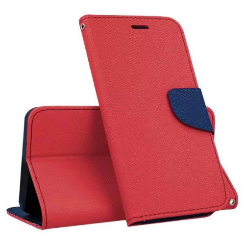 Husa protectie Samsung Galaxy S22+ (S22 Plus), Fancy Case, tip carte, inchidere magnetica, rosu/albastru