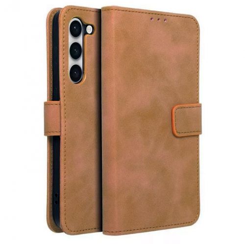 Husa protectie Xiaomi 13 Lite, Tender Book, inchidere cu clapa magnetica, maro