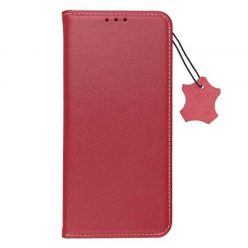   Husa protectie Xiaomi Redmi Note 12 5G, Leather case, piele naturala, inchidere magnetica, rosie