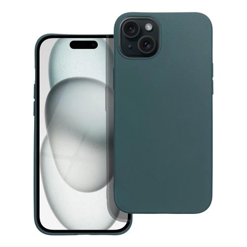 Husa Apple iPhone 15 Plus, Matt TPU, silicon moale, verde inchis