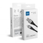 Cablu de date si incarcare Lightning (iPhone) Bluestar, 1.2 metri, 2.4A, cablu impletit, negru