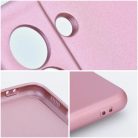 Husa Samsung Galaxy A15, Luxury Metallic Silicone, catifea in interior, protectie camere, aspect metalic, rose gold