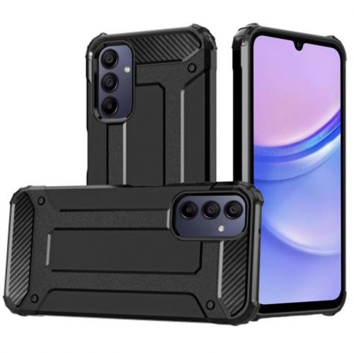 Husa protectie Samsung Galaxy A15, Armor Case, hibrid (TPU + Plastic), neagra