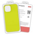 Husa protectie MySafe Silic pentru Apple iPhone 12 Mini, catifea in interior, galben