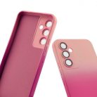 Husa Samsung Galaxy A32 5G, Luxury Ombre Silicone, catifea in interior, protectie camere, roz/visiniu