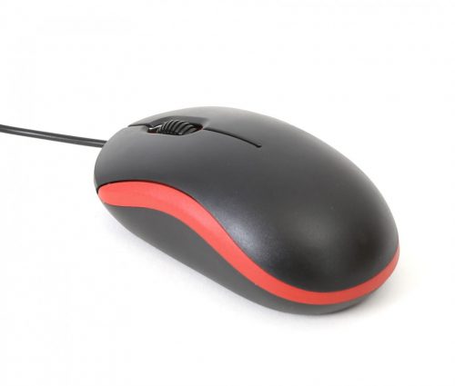 Mouse optic Omega OM-07V, 1000 DPI, cablu USB 108 cm, negru cu rosu