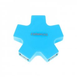   Hub USB Omega cu 4 porturi USB 2.0, 1,5 - 480 Mbps, design stea, albastru