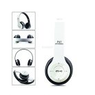 Casti audio Bluetooth cu microfon P47, suport card MicroSD, albe