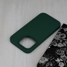 Husa Apple iPhone 14 Pro, Luxury Silicone, catifea in interior, verde inchis