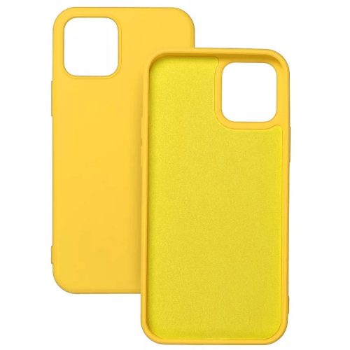 Husa Liquid Silicone Case pentru Samsung Galaxy A42 5G, interior microfibra, galbena