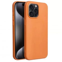   Husa Apple iPhone 16 Pro, Luxury Silicone, catifea in interior, portocalie