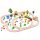 Traseu din lemn Kids Toyland, cu masinute si accesorii, 80 piese