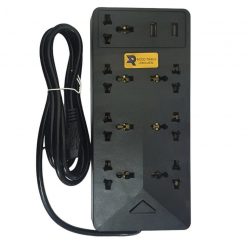   Prelungitor cu 7 prize si 2 porturi USB, 2.1A, cablu 2 metri, negru