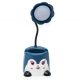 Lampa LED cu functie suport creioane si telefon/tableta, picior flexibil, acumulator intern, cablu USB, Blue Rabbit