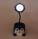 Lampa LED cu functie suport creioane si telefon/tableta, picior flexibil, acumulator intern, cablu USB, Blue Rabbit