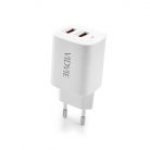 Incarcator casa Vidvie PLE250, 2 porturi USB, 2.4A, incarcare rapida, alb