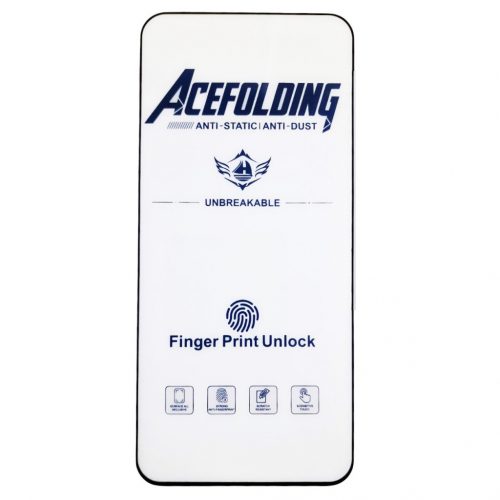 Folie de sticla Samsung Galaxy S21 Plus, ACE Folding Full Glue, deblocare amprenta, margini negre