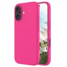 Husa Apple iPhone 16, Luxury Silicone, catifea in interior, roz ciclam