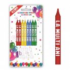 Set 8 lumanari pentru tort cu flacara colorata