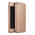 Husă IPAKY Full Cover 360° pentru Apple iPhone 5/5S/SE (față + spate + sticlă), rose gold