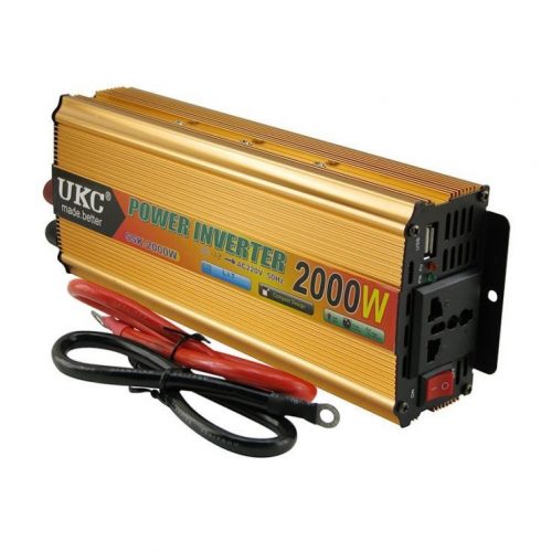 Invertor auto UKC SSK-2000W, 12V/220V, port USB 5V, putere 2000W