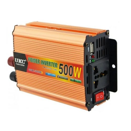 Invertor auto UKC SSK-500W, 12V/220V, port USB 5V, putere 500W