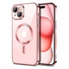 Husa Apple iPhone 16 Plus, Magsafe Electroplating TPU, protectie camera, margini rose gold