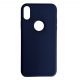 Husa protectie Apple iPhone XR, Silicone Cover, interior catifea, albastru inchis