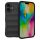 Husa Apple iPhone 16, Wave Silicone, protectie camera, catifea in interior, night black